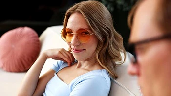 Beautiful brown-haired teen Maya Sinn is jumping on a big boner