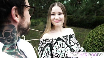 Cute Dean and Amalia's boob worship smut