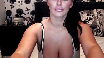 Brunette flashes her assets: Amateur, Chaturbate  Cam Porn