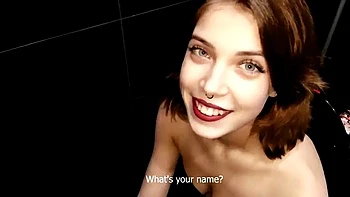 Russian slut Nika fucks in the toilet with a stranger in a disco: Blowjob, Doggy  Amateur Porn