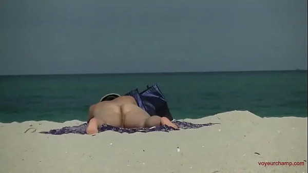 Exhibitionist Wife 491 Pt1 - Hubby Films MILF Heather Sunbathing On The Nude Beach From The Voyeurs POV!  They Just Jerk Off And Cum Next To Her!!!