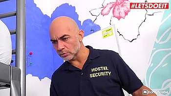 Lustful Hostel: Noisy Russian Teen 18+ With Huge Boobs Fucks The Security Guard