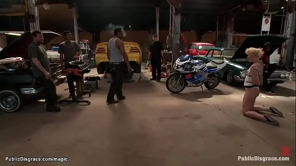 Blonde fucked with tools in garage