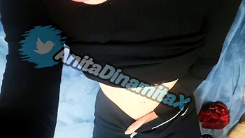 Hot amateur busty brunette masturbate in webcam