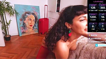 Big boobs camgirl rides her toy on webcam