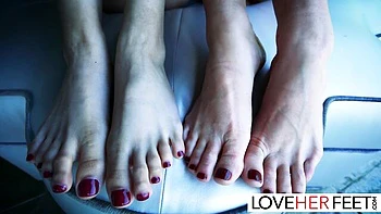 Alexia Anders and Katrina Colt's feet slave clip by Love Her Feet