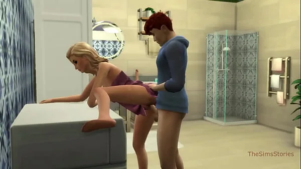 Sims 4, my voice, Seducing milf step mom was fucked on washing machine by her step son