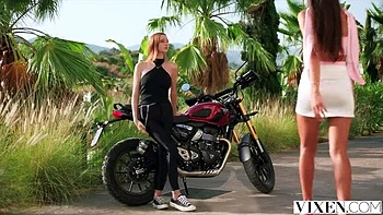 Hot Threesome Secret: Vixi Rafi & Melanie Marie Share Cock Outdoor