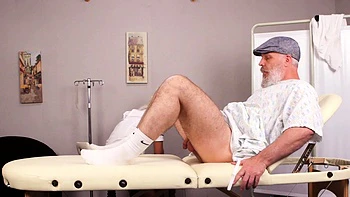 Naughty nurse banged by retired senior