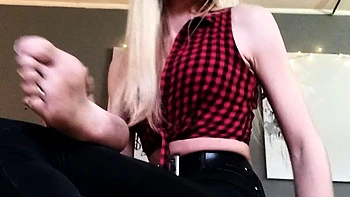 Busty blonde in foot fetish porn