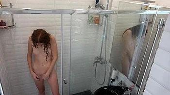 My GF Foxy Lee Takes Hot Shower & Masturbates Solo Teen Pussy 4K