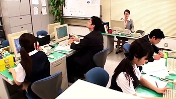 A blonde Japanese babe kisses another lesbian