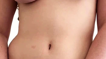 Amateur busty brunette masturbates and does hand job