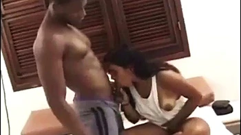Hot mulatto with a big tail moaning and cumming, giving her pussy and very tasty ass to the gifted black guy: Porn