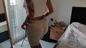 Stepsister Roleplay: Glasses Teen Gets Rough Doggy Style Creampie