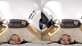 Hot babes Calibri riding cock in steamy virtual reality action