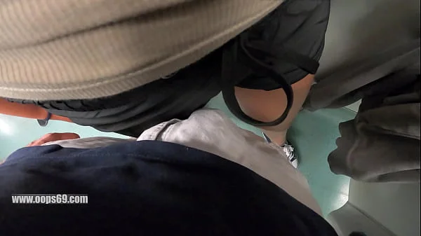 Grinding Dick in her Pussy Over Clothes in Subway Train and she Enjoyed