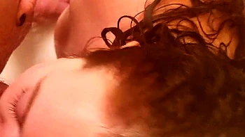 Mature brunette amateur giving a great POV blowjob