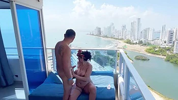 Pregnant Latina Sex With Big Tits - Doggy Style & Cowgirl Riding By The Sea