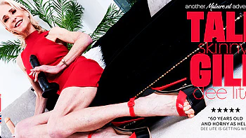 British Dildo Loving 60 Year Old Skinny Tall Gilf Dee Lite Masturbating Alone At Home