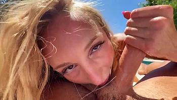 From my perspective, with the stunning blonde beauty, it's quite delightful.