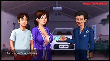 Lucky Guy Kisses Hot MILF Landlady & Gets Footjob From Girlfriend - Summertime Saga 3D Sex Animation