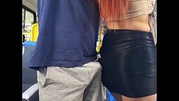 Brunette with Glasses Gets Anal Fuck and Creamy Ass on Public Transport