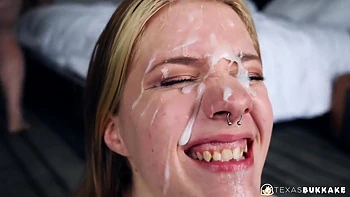 Bukkake For Petite Blonde Cutie