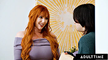 ADULT TIME - Pervert Stepson Caught Watching Busty Redhead Stepmom Lauren Phillips Doing Naked Yoga