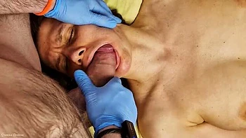Grustina Nectaria Face Massage Blowjob - Russian Amateur Homemade with Big Cock in Mouth