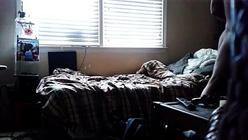 Black BBW gets dicked hard in his room: Blowjob, Doggy  Amateur Porn