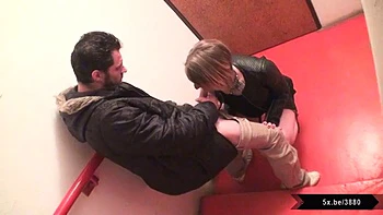 Blonde milf Lola fucked in public stairs: Blowjob, Hardcore  Amateur Porn