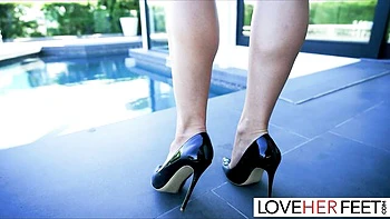 Sole worship smut with alluring Queenie Sateen from Love Her Feet