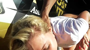 Blonde Sluts Chloe Chevalier & Alice Wild Fucking Hard in Country Field - Anal, Doggy, Cum in Mouth