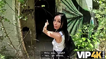 Hot Brunette Cheats in Abandoned Building - POV Sex with Stranger in HD