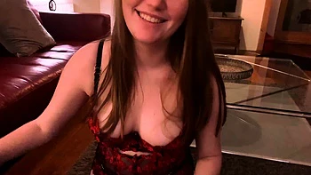 British 18 Year Old Sloppy Blowjob And Tit Wank