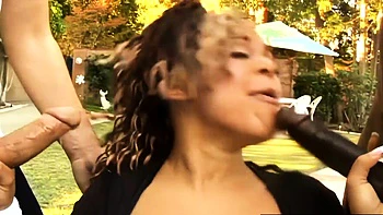 Negra peituda fodida dupla penetração com pau grande