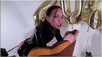 Anakatana Spanked Hard in Latex Dress, Hardcore BDSM