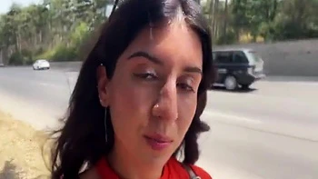 Pipe sauvage en extérieur avec inconnu et facial sur Katty