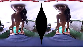 Morenaza follada al aire libre: mamada, vaquera