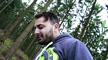 Rough Outdoor DP with Tattooed Brunette MILF in the Forest