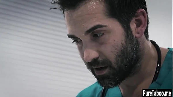 Helpless blonde used by a dirty doctor with huge thing