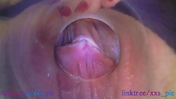 Fetiche de coño con primer plano de eyaculación