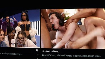 Glücklicher Mann fickt mit Schwiegereltern und Katie Kush anal im Dreier