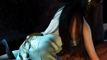 Vadia asiática 3D com peitos grandes fodida forte de lingerie