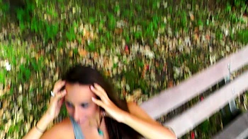 Brunette Teen Gives Risky POV Handjob Outdoors