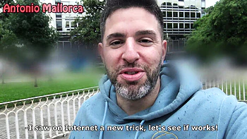 Latina tímida Lara recibe una corrida facial en broma pública en Argentina