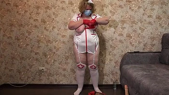 Mature Nurse Fuck: Busty MILF PAWG Shakes Big Ass and Uses Dildo