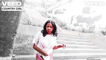 Ebony Cherry Skin Exotic Indian Female Solo Public In India