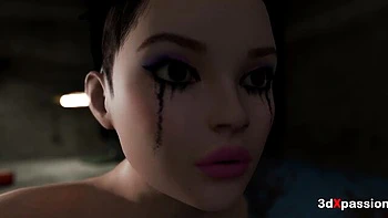 Сочная глубокая глотка и жесткий трах стоя